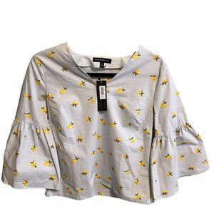 NEW Banana Republic Bell Sleeve Lemon Shirt Size XS With Tags